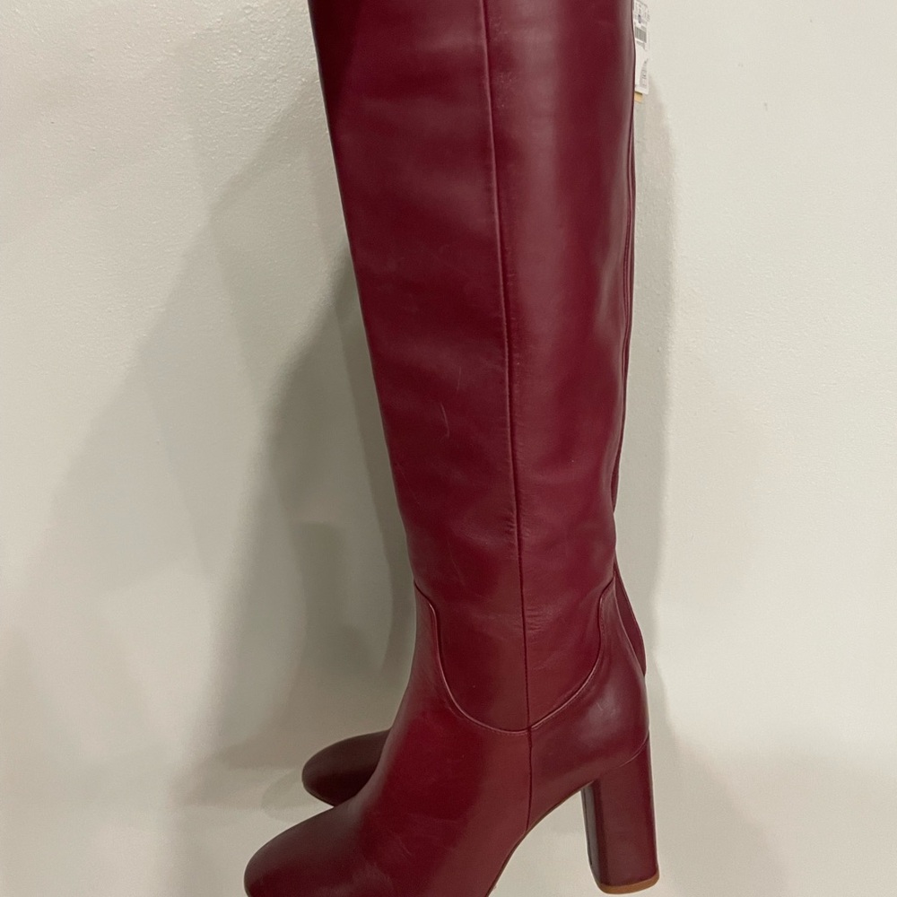 Zara burgundy leather boots - Picture 3 of 12